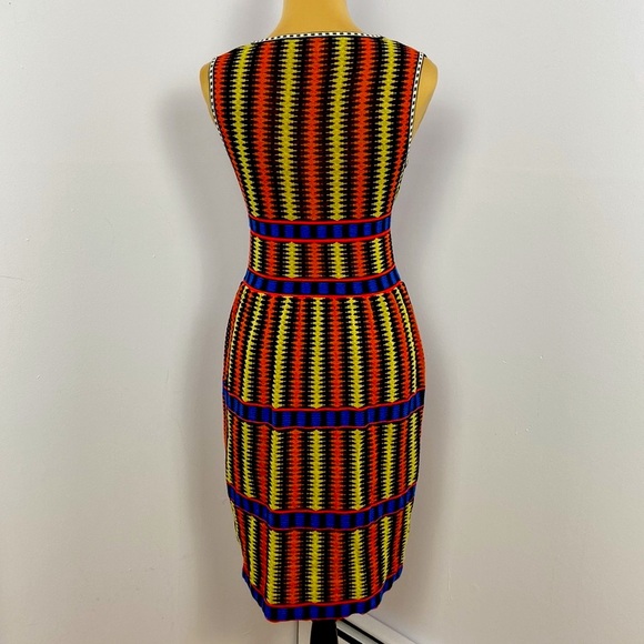 M Missoni Graphic Knit Asymmetrical Neck Apricot Yellow Black & Cobolt Size XS - Picture 7 of 13